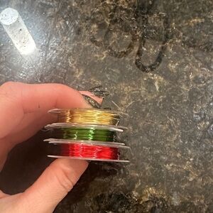 Set of Metallic Craft Wires in Gold, Red, and Green